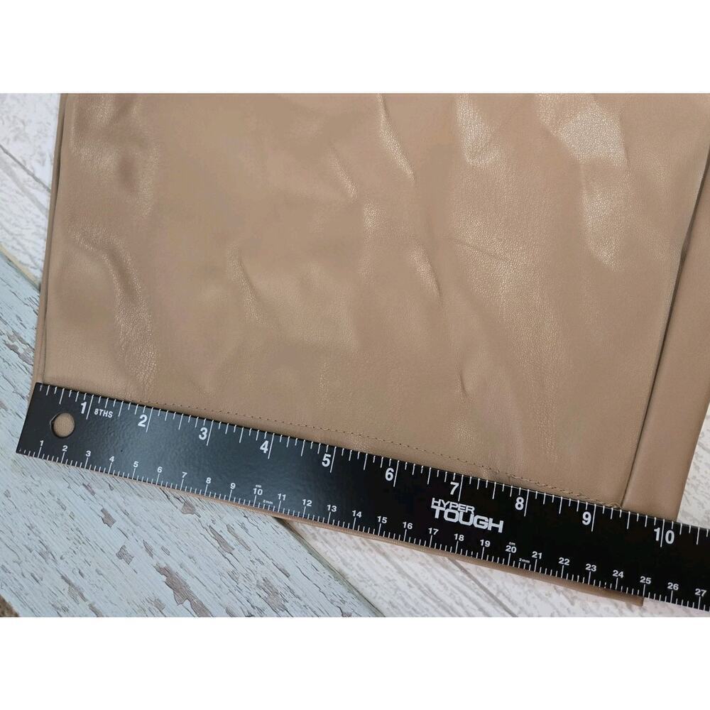 NWT Women's Size 3X Ophelia Roe Faux Leather Tan Pants Mid-Rise Tapered Leg 24" - Picture 10 of 10
